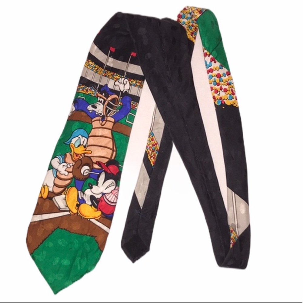 Disney 100% silk baseball tie